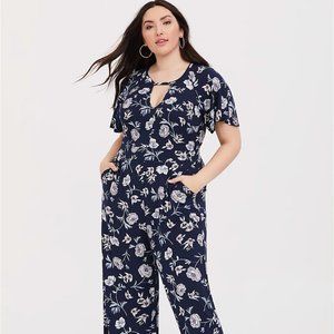 TORRID Plus Jumpsuit Navy Floral Challis Size 18